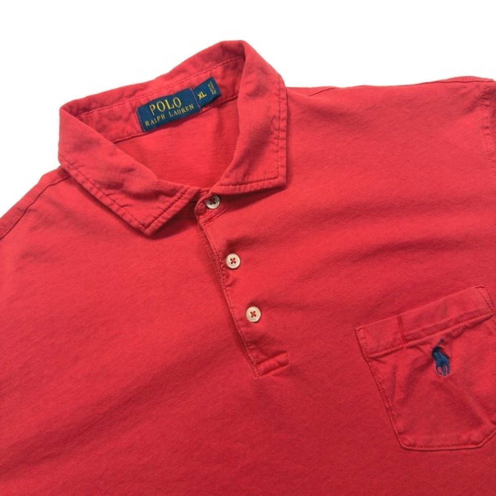 Polo Ralph Lauren Polo Shirt Men‎ XL Classic Fit Pocket Short Sleeve Red